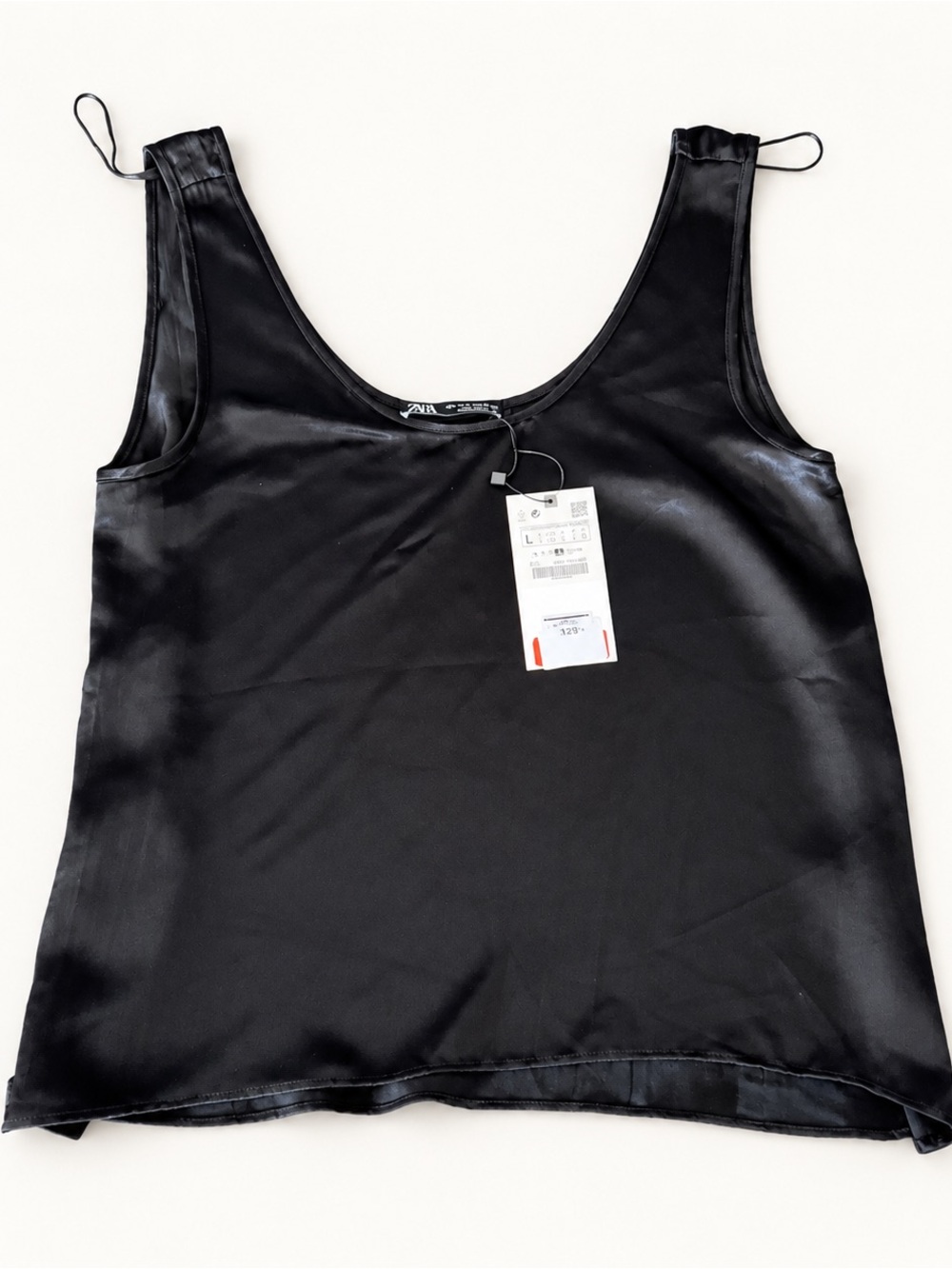 Zara Black Satin Camisole Tank Top